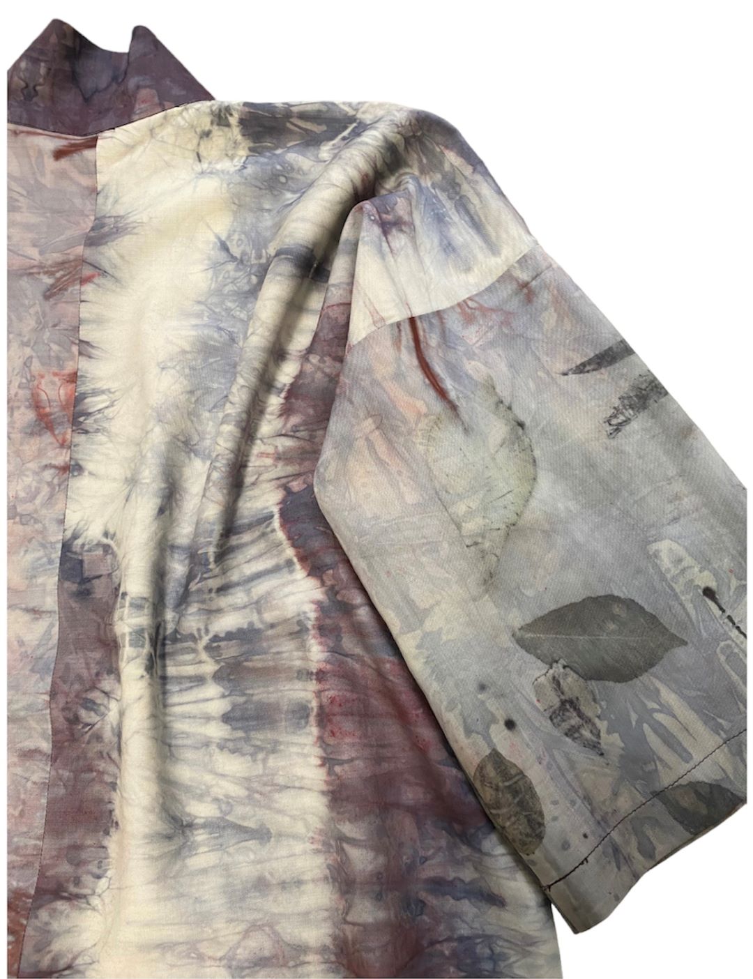 dettaglio manica e retro kimono stampa naturale