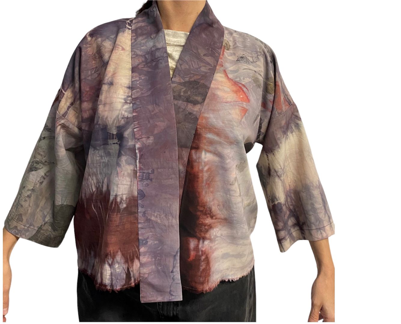 kimono in lana indossato