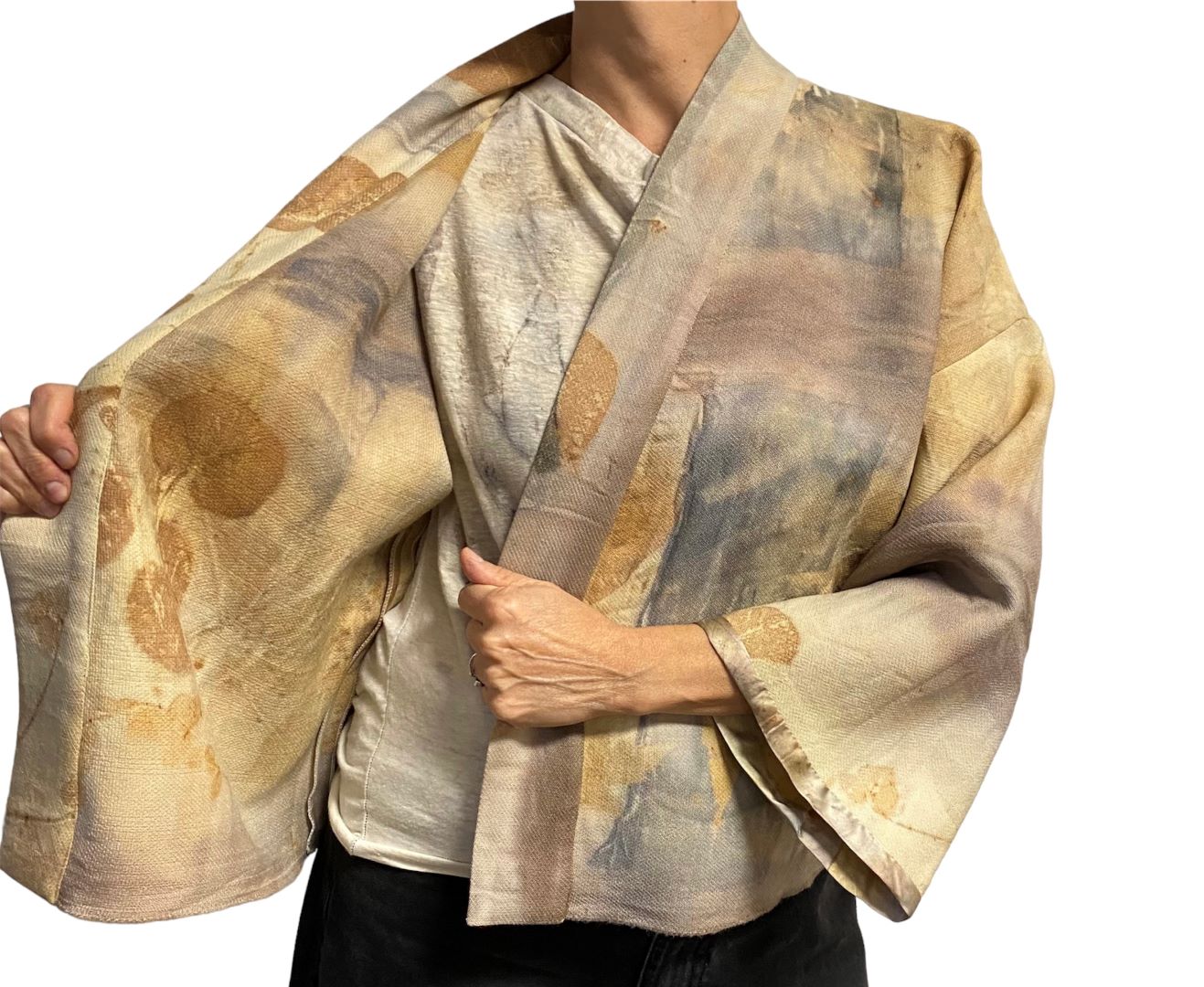 kimono tintura naturale indossato aperto